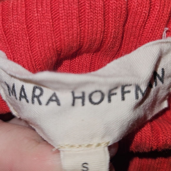Mara Hoffman Square Neck Percy Red Ribbed Bodysuit - Picture 6 of 6